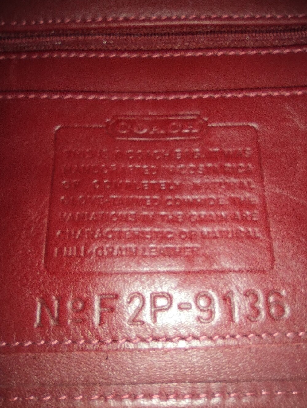 Vintage Y2K COACH Red Leather Legacy Small Hobo Bag 9136 Rare Cherry Red - Picture 16 of 16